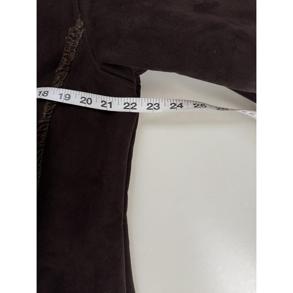 L.L.Bean Chocolate Brown Faux Shearling Sherpa Coat Women's Small Long - Picture 10 of 11